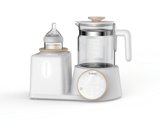 2-in-1 Baby Bottle Warmer & Formula Maker with Electric Kettle, Automatic Rotating Bottle Shaker, Fast Heating Water Warmer with Temperature Control for Formula, Breastmilk & Night Feeding