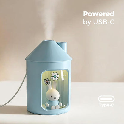 Mipow X Miffy Double Spray Humidifier 2.0 Smart App-Control RGB LED, Mini Cute Humidifier with Night Light, 500ml for Bedroom, Nursery/Office - Blue