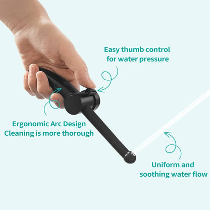 BARROCK Bathroom Hand Held Bidet Sprayer for Toilet Handheld Shattaf Spray Head Attachment Replacement, Adjustable Water Pressure for Feminine, Pets and Baby Diaper Washing, Matte Black