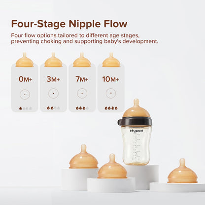 Thyseed Silicone Natural Breast-Like Bottle with Nipple(0-3 Months),8oz，1pack