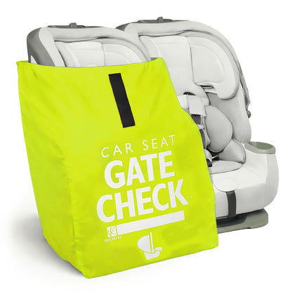 J.L. Childress Gate Check Travel Bag for Car Seats - Car Seat Travel Bag for Airplane, Includes AIRTAG Holder, Fits All Baby Carriers, Infant Carriers & Child Booster Seats - Neon Blue