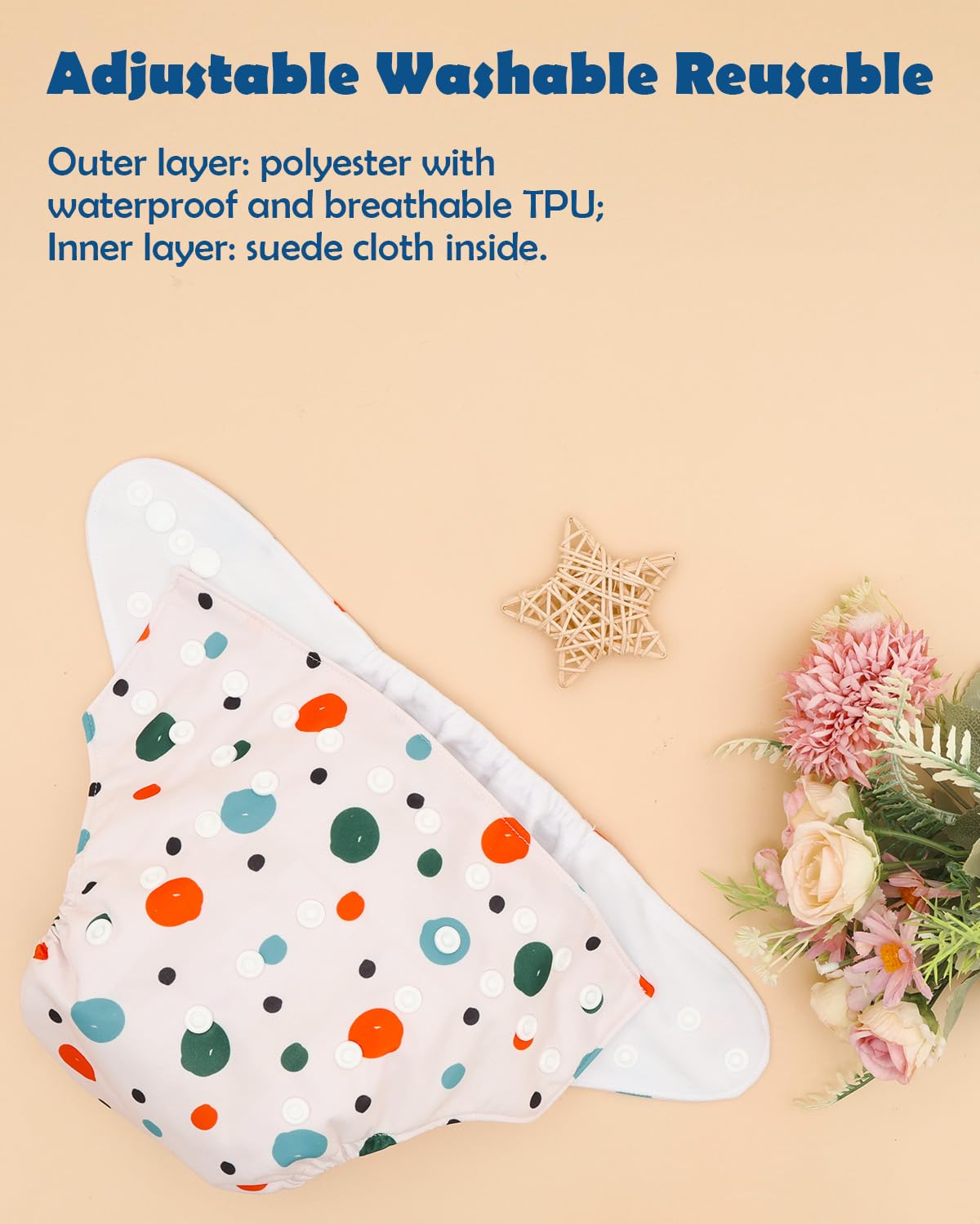 ALVABABY 12pcs Microfiber Inserts,Soft Cloth Diaper Liner,3-Layer Absorbent Inserts,Reusable for Baby Cloth Diapers 12T