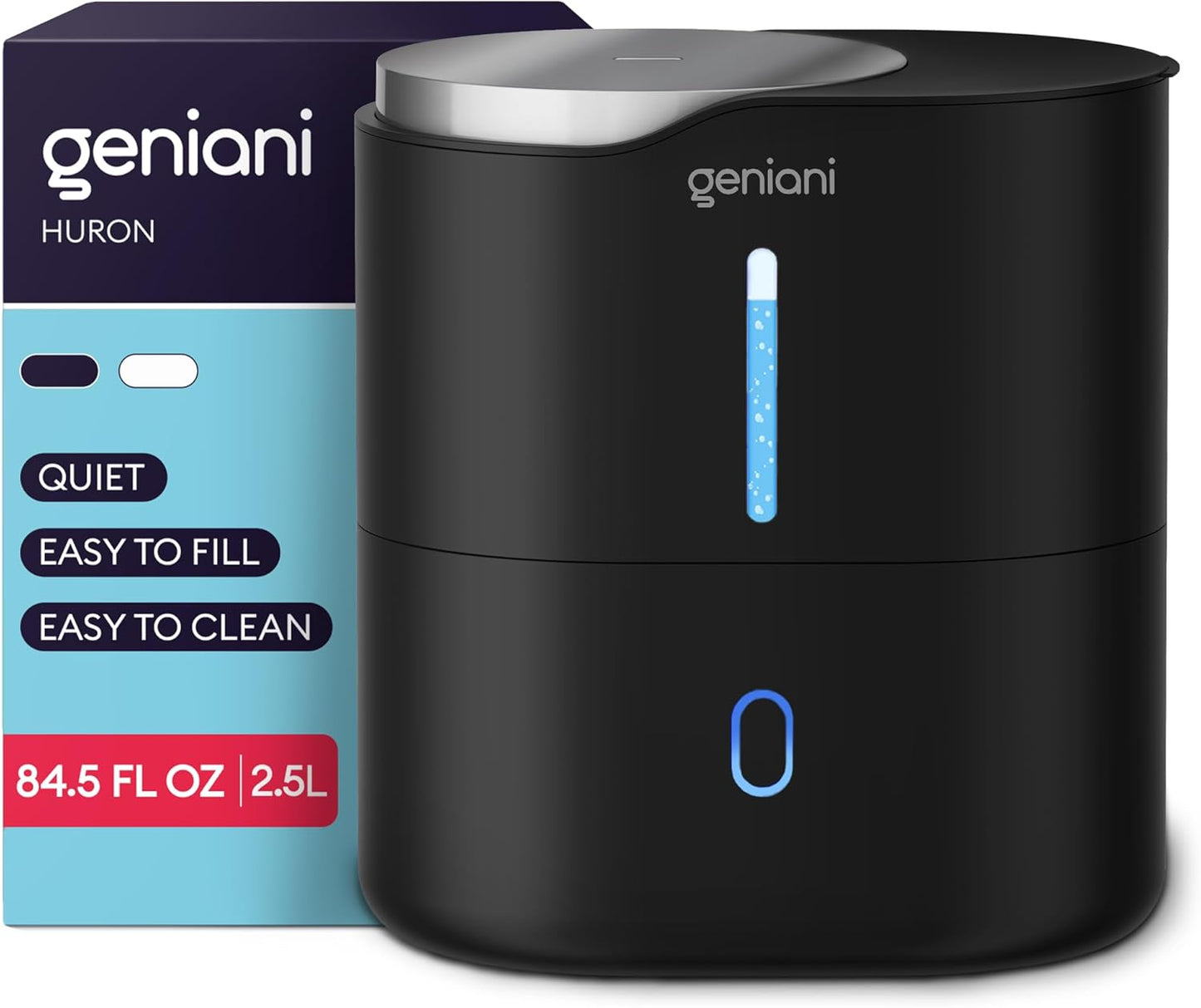 GENIANI Portable Cool Mist Humidifiers for Bedroom & Office - Ultrasonic Humidifier for Home, Baby, Small Room with Auto Shut Off, 250ML Easy to Clean Water Tank
