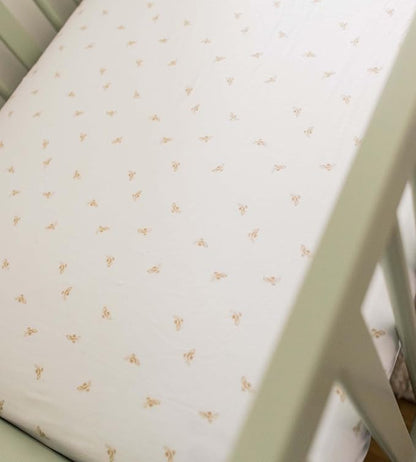 Burt's Bees Baby Essential Organic Cotton Fitted Crib Sheet, Breathable for Boy Girl Standard Crib & Toddler Mattresses