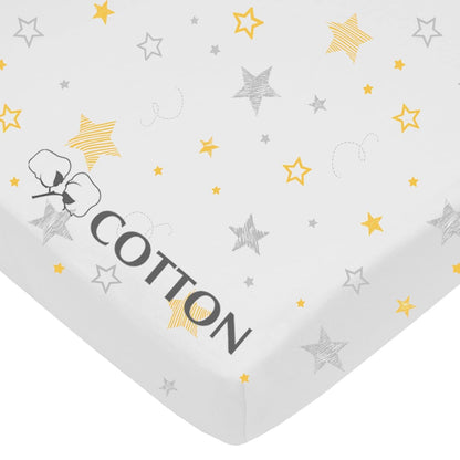 American Baby Company 100% Natural Cotton Fitted Pack and Play Sheet 39" x 27" - Soft & Breathable Pack N Play Sheet for Playpen, Playard & Mini Crib Mattress, Navy Whale, for Boys & Girls