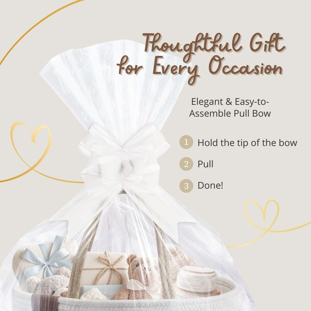 DECOMOMO Baby Caddy Organizer, Mother's Day Diaper Caddy Basket, Baby Baskets for Baby Shower (Spiral Beige & White, Large)