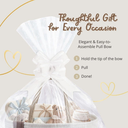 DECOMOMO Baby Caddy Organizer, Mother's Day Diaper Caddy Basket, Baby Baskets for Baby Shower (Spiral Beige & White, Large)