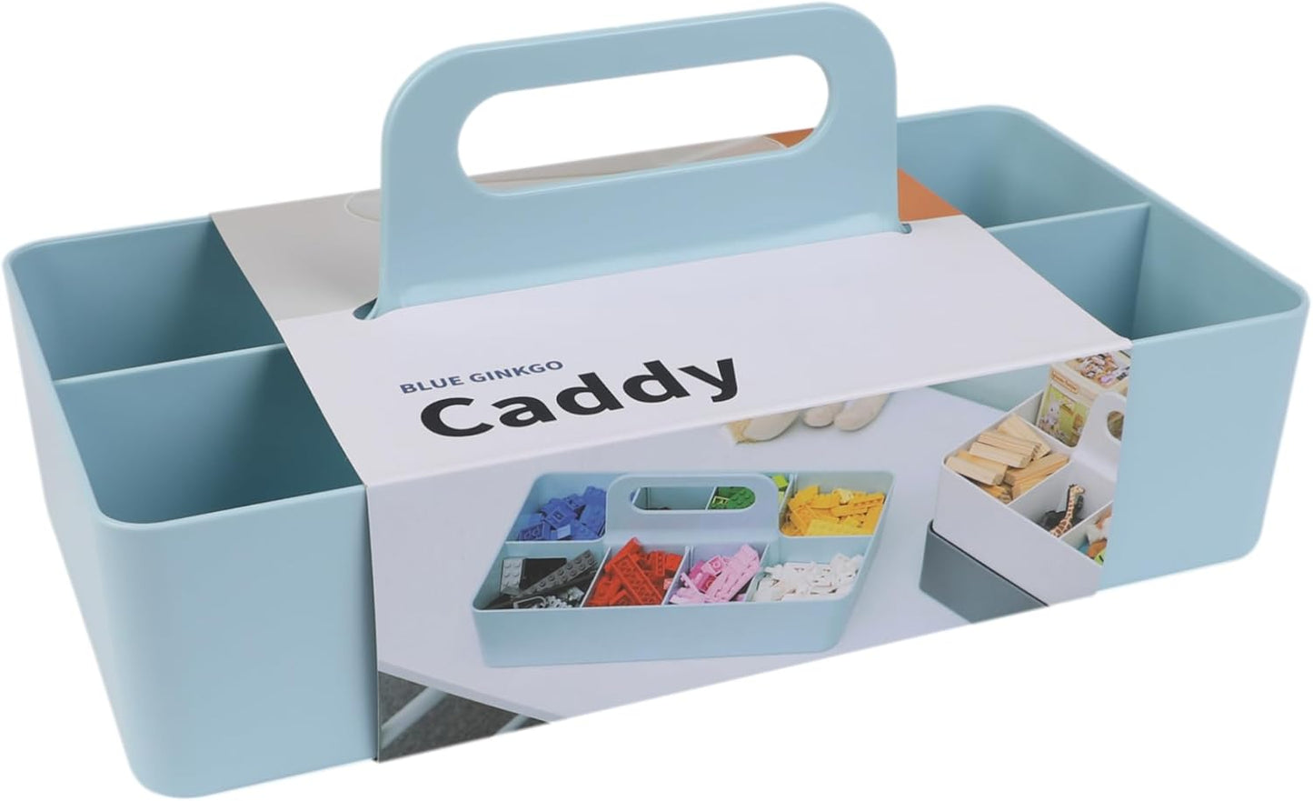 BLUE GINKGO Stackable Organizer Caddy – Korean-Made Portable Tote for Bathroom, Office, Crafts, or School Supplies (Rectangle, Green)
