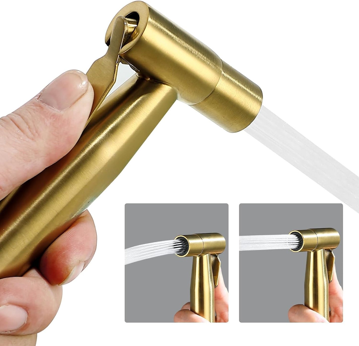 BARROCK 2 Pack Bidet Sprayer Head Only, Stainless Steel Handheld Shattaf Jet Spray for Toilet, Baby Cloth Diaper Sprayer with Adjustable Water Pressure Control, Brushed Nickel