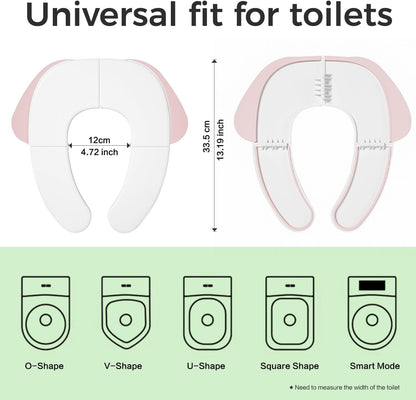 FOOYOO Foldable Toddler Toilet Seat | Portable Potty Training Seat for Travel & Home, Non-Slip, Fits Most Toilets, Easy to Clean, with Travel Bag (Gray)