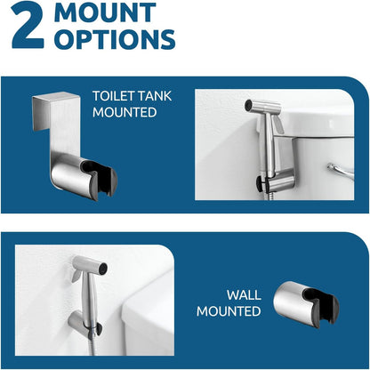 Handheld Bidet Sprayer for Toilet, Muslim Shower Water Jet Spray for Toilet, Bidet Faucet Cloth Diaper Sprayer for Baby Wash, Adjustable Water Pressure with Bidet Hose for Feminine Wash