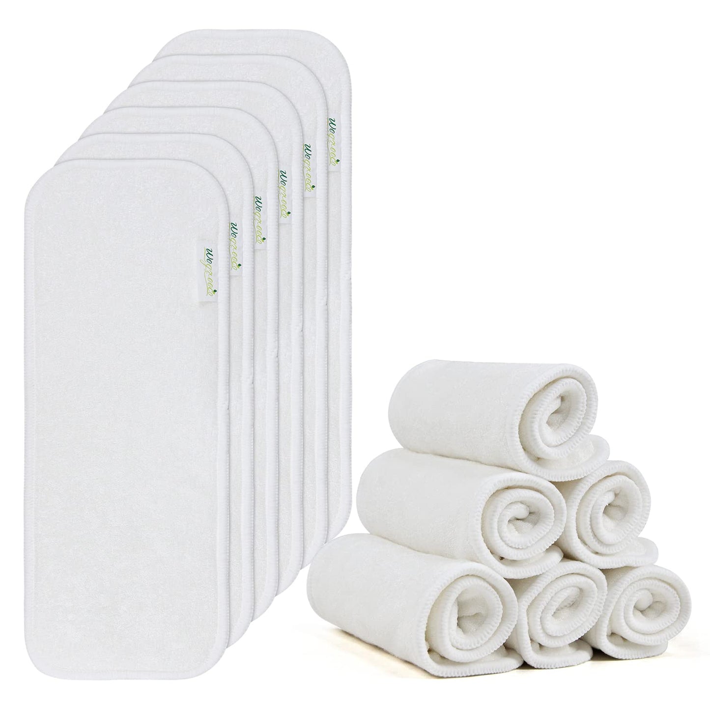 Wegreeco Reusable Soft 5 Layers 12 Pack Charcoal Inserts for Baby Cloth Diaper,High Absorbing Washable Liners