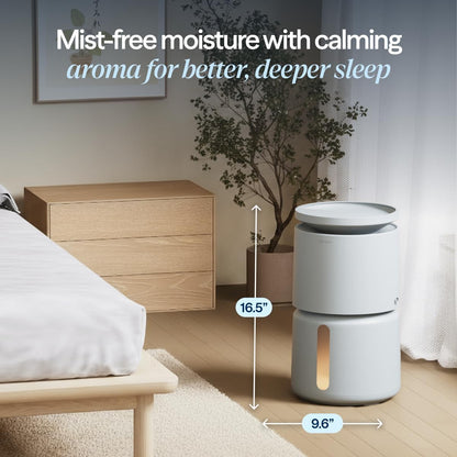 BLUEAIR Room Humidifier - DreamWell - 48Hr Top-Fill Mist-Free InvisibleMist Technology Aroma Stone for Essential Oils and Soothing Mood Lighting - Quiet Operation for Bedroom and Home Use, Beige