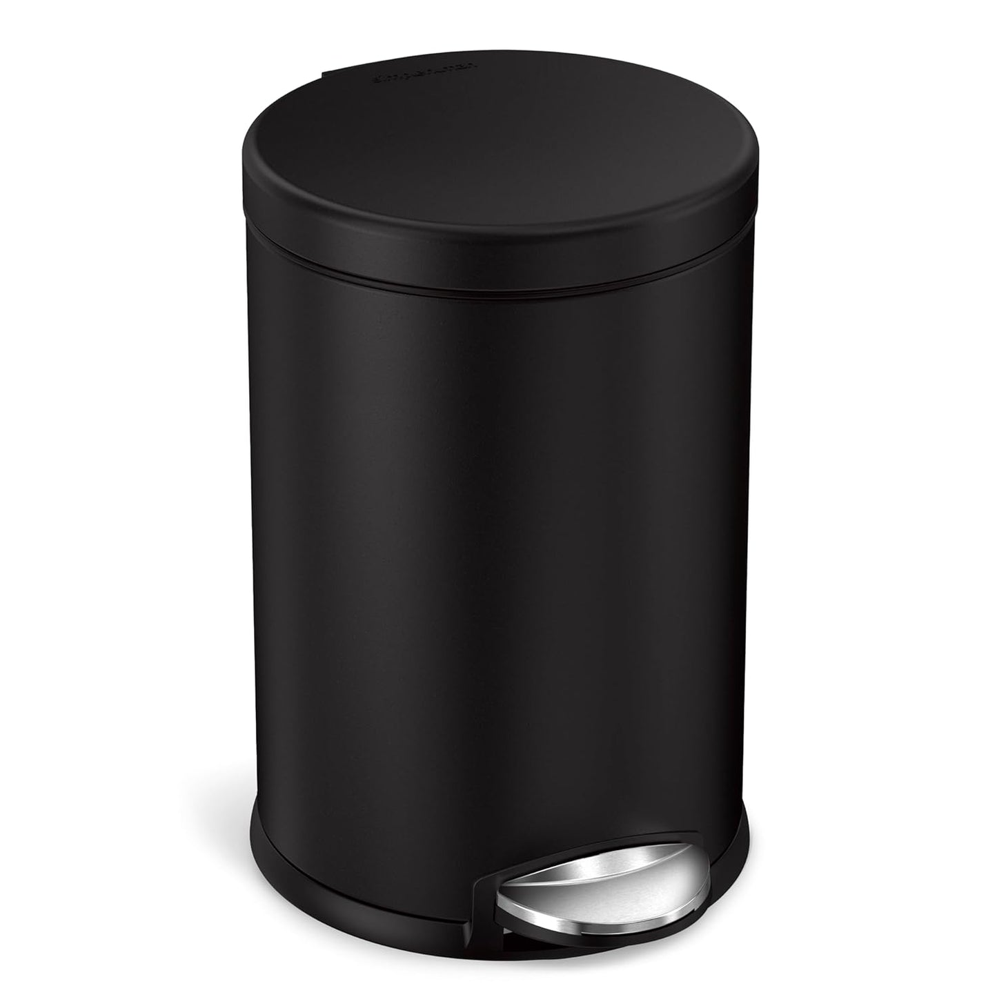 simplehuman 4.5 Liter / 1.2 Gallon Round Bathroom Step Trash Can, Brushed Stainless Steel