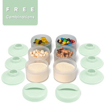 Termichy Stackable Formula Dispenser Portable Milk Powder Container, 2 Pack, Warm Grey