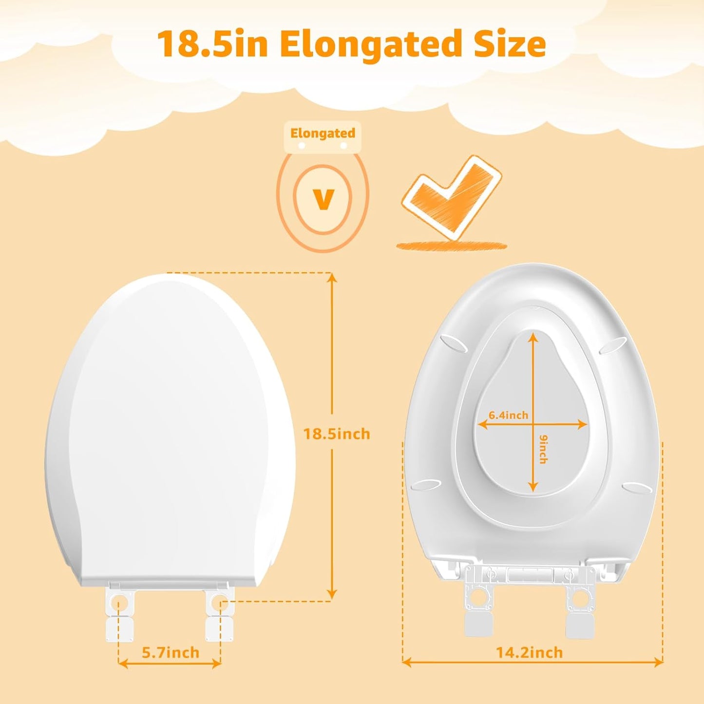 Toilet Seat with Toddler Seat, Potty Training Toilet Seat Round 2 in 1 Soft Close Quiet No Slapping, Magnetic Absorption, Easy to Install and Clean,White