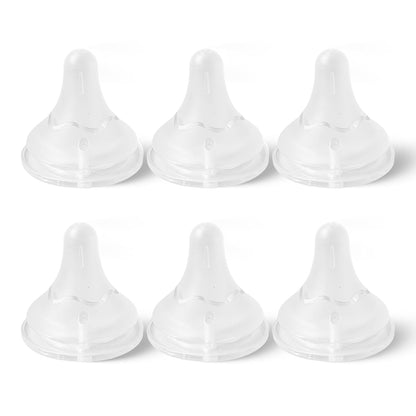 6 Pcs Silicone Pacifiers for Baby Bottles, Spectra Nipples for Bottles, Slow Flow Design, Suitable for Infants 0 Months and Older (S)