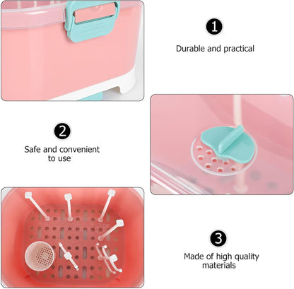 Kisangel Baby Bottle Drying Rack High Capacity Bottle Dryer with Detachable Hollow Drain Net and Pacifier Holders Compact Organizer for Kitchen Countertop Storage