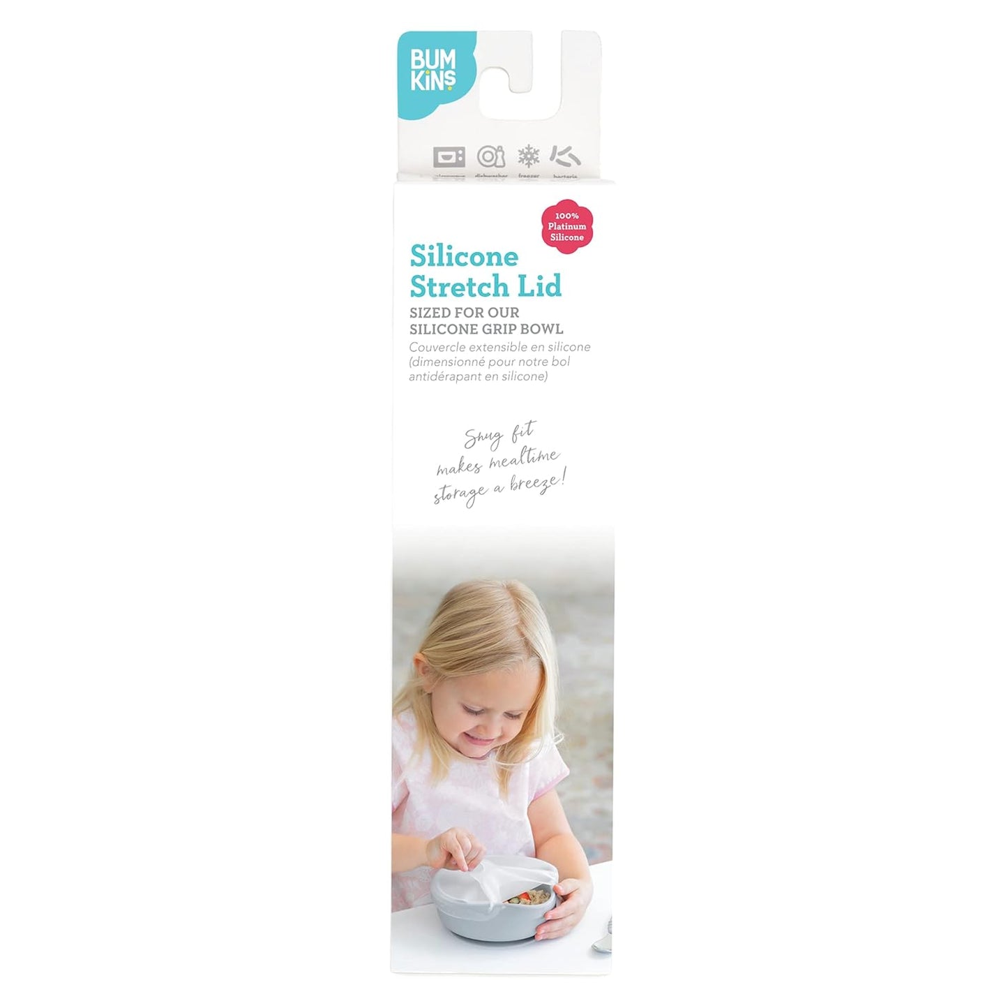Bumkins Baby Bowl, Silicone Suction, for Babies, Toddlers and Kids, Baby Led Weaning, Feeding Essentials, Platinum Silicone, Non Skid Sticky Bottom, Supplies for Children Ages 6 Months Up, Gray