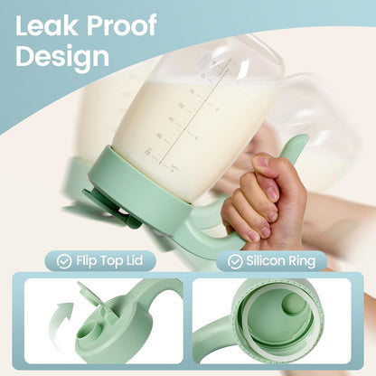 32oz Breast Milk Storage, Glass Formula Mixing Storage with Lid - Heat & Cold Resistant, Leak-Proof Container for Preparing Baby Bottles, Large Mouth for Easy Cleaning & Storage (199mm)