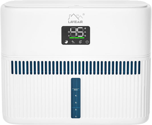 LAVIEAIR Evaporative Humidifiers for Bedroom, Living Room, Nursery, Large Room up to 300 ft², Mist-free No White Dust Top Fill Humidifier for Baby, Plants, 5L Tank, Max 48H Runtime, Easy to Clean
