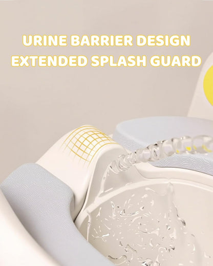 3-in-1 Potty Training Seat & Training Toilet & Potty Chair, Height AdjustableToddler Toilet Seat for Kids, Foldable Potty Training Toilet with Splash Guard & Anti-Slip Steps (Gray)