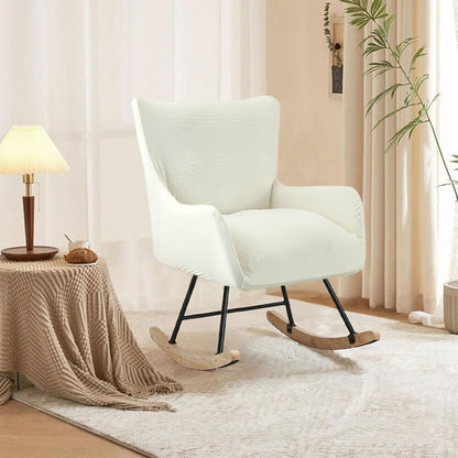 Nursery Rocking Chair Cover Stretchable Glider Chairs Cover Slipcovers Printed Rocking Accent Armchair Slipcover for Living Room Bedroom Offices, 03