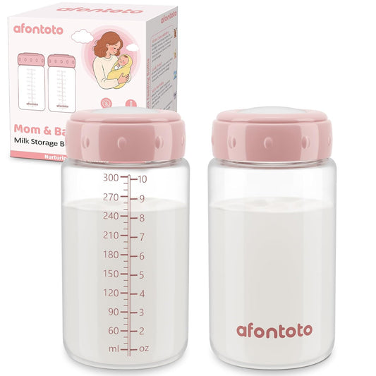 6PCS Breastmilk Storage Bottle for Momcozy Breast Milk Cooler, Wide-Neck Baby Bottles for Pumping Fit Spectra Flange, Spectra Collection Bottles for Fridge, Breastfeeding Essential, 10 oz