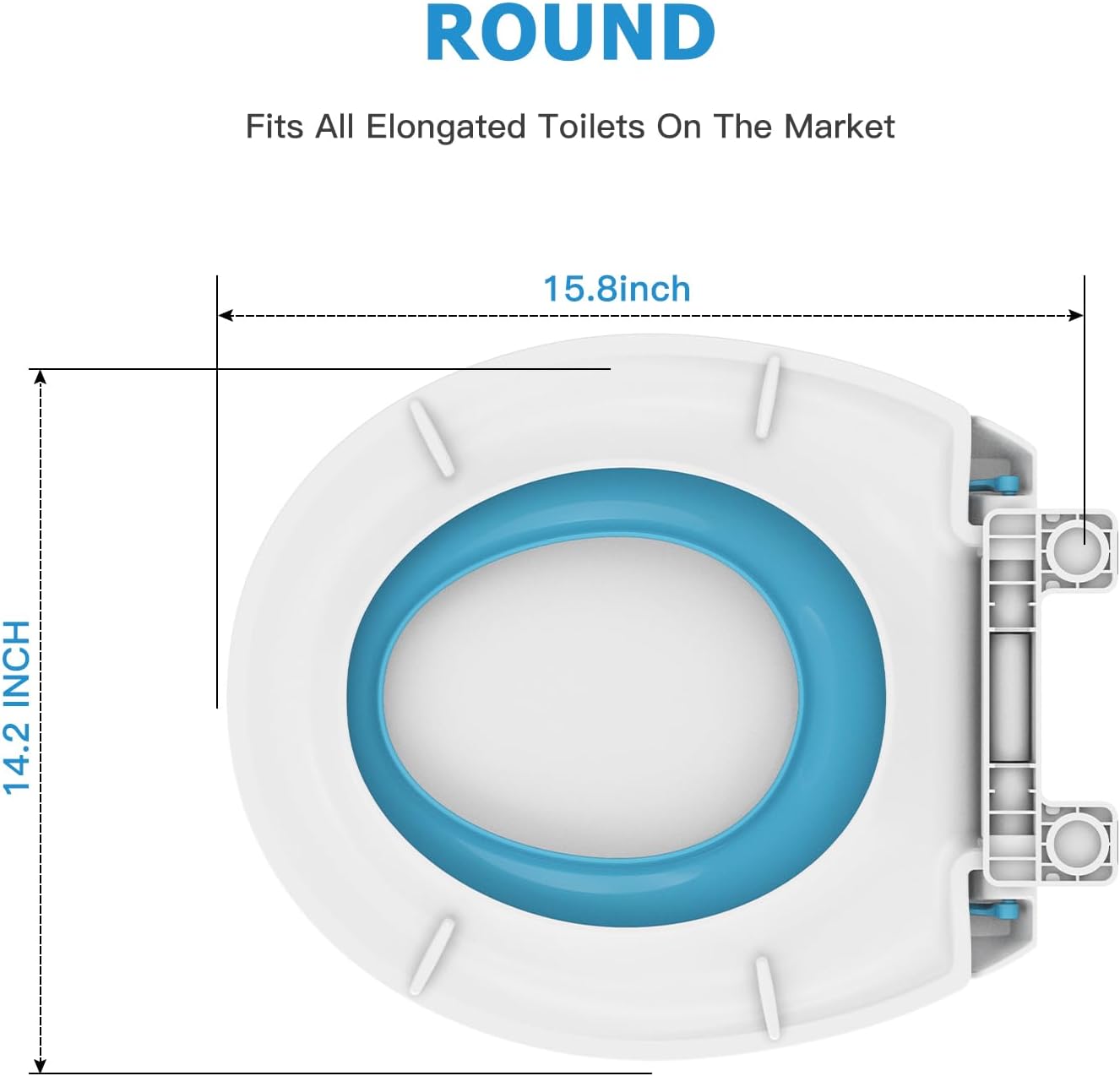 Toilet Seat, Elongated Toilet Seat with Toddler Seat Built in, Potty Training Toilet Seat Elongated Fits Both Adult and Child, with Slow Close and Magnets- Elongated