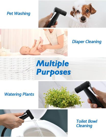 BRITULIF Handheld Bidet Sprayer for Toilet, Jet Sprayer for Toilet Muslim Shower, Adjustable Cloth Diaper Sprayer Bidets Attachment for Toilet, Toilet Bidet Sprayer with Bidet Hose for Feminine Wash