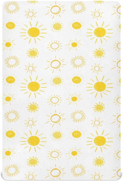 Fitted Crib Sheets Cactus and Floral Stretchy Portable Playard Sheets for Baby Toddler, Breathable Soft Mini Crib Mattress 52 x 28 in for Boys and Girls