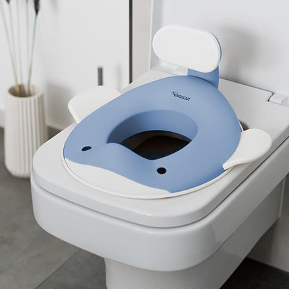 Kindsgut Whale Potty Training Seat for Toddlers – Kids Toilet Seat with Backrest, Non-Slip, Fits Round & Oval Toilet Seats, Designed in Germany, Peach