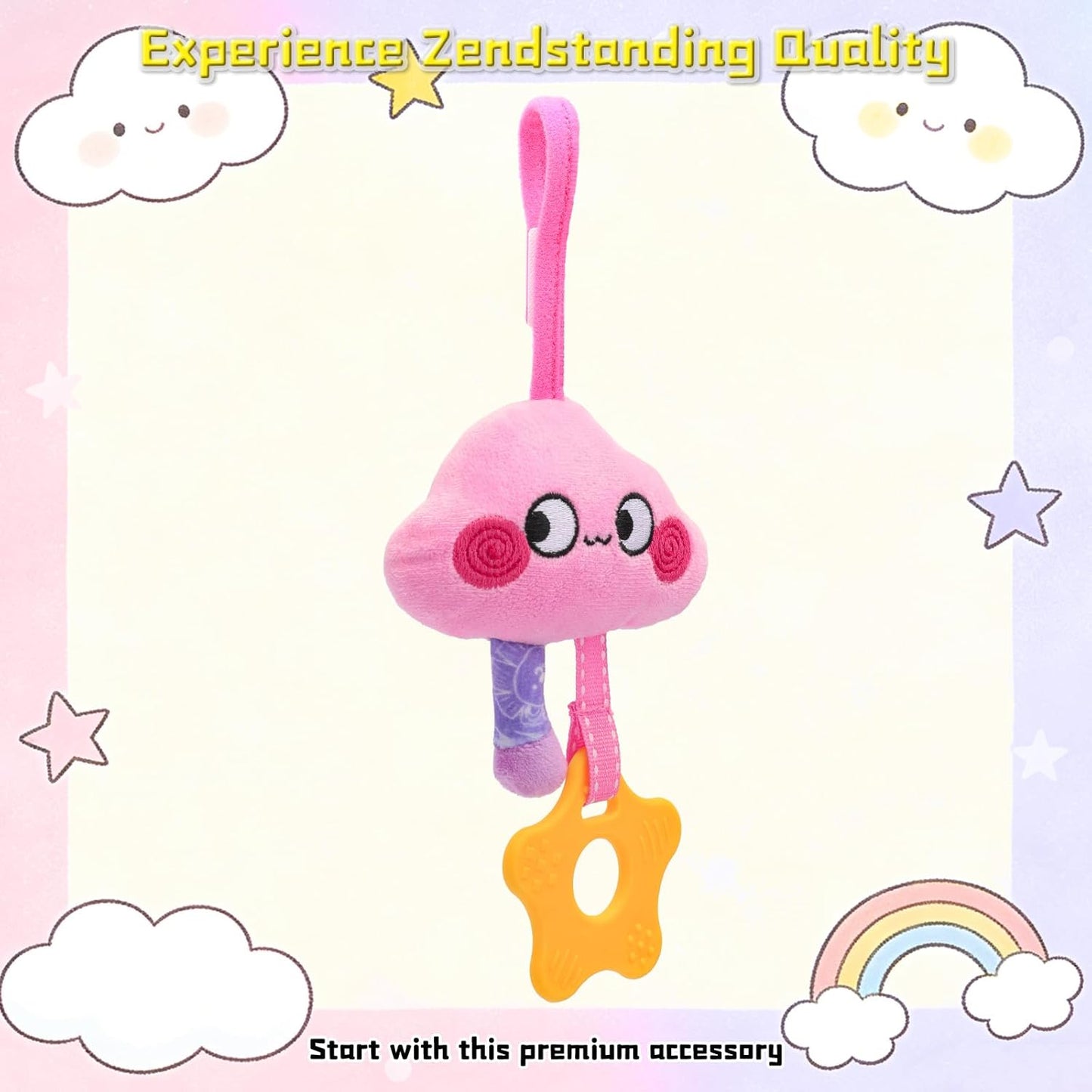 Musical Car Seat Toy for Babies 0-12 Months Girl, 5-in-1 Sensory Activity Hanging Toy Stroller Toy with Soothing Music, Rattle, Mirror for Newborn Infants Essential Gifts, Unicorn