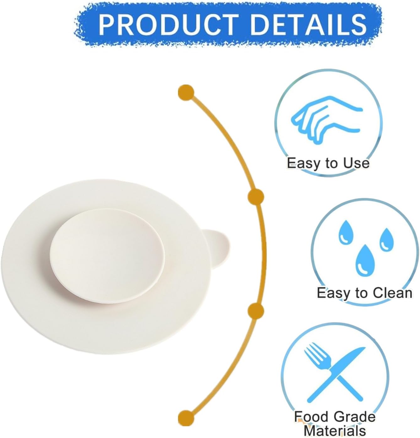 3 PCS Table Suction Cup Pad Professional Tableware Sucker Silicone Suction Coasters Non-Slip Double Sided Suction Cups for Fixing Tableware Plate Bowl Dish