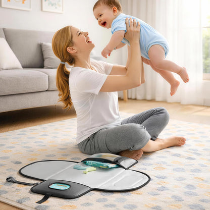 Portable Changing Pad, Baby Diaper Mat for Travel, Black