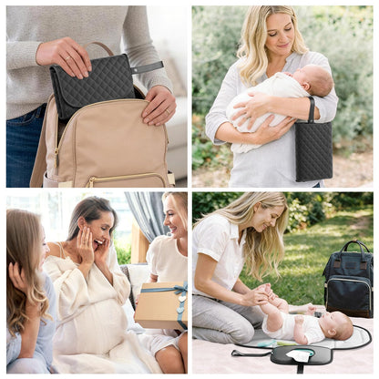Portable Changing Pad, Baby Diaper Mat for Travel, Black