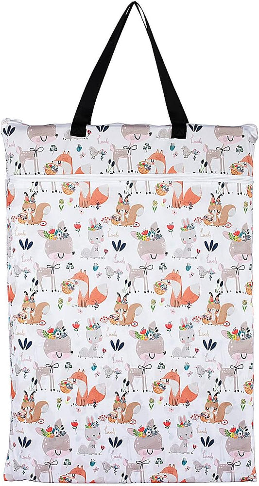 Large Hanging Wet/Dry Cloth Diaper Pail Bag for Reusable Diapers or Laundry