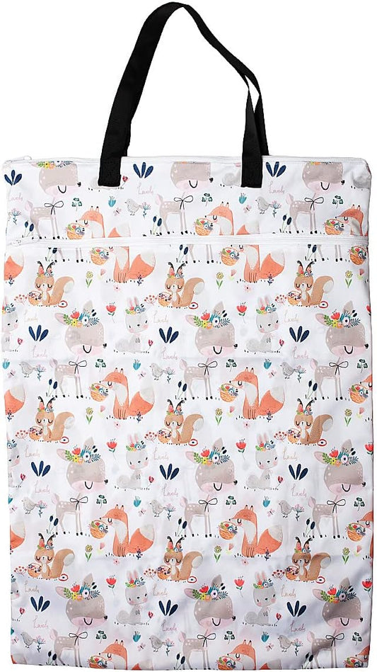 Large Hanging Wet/Dry Cloth Diaper Pail Bag for Reusable Diapers or Laundry