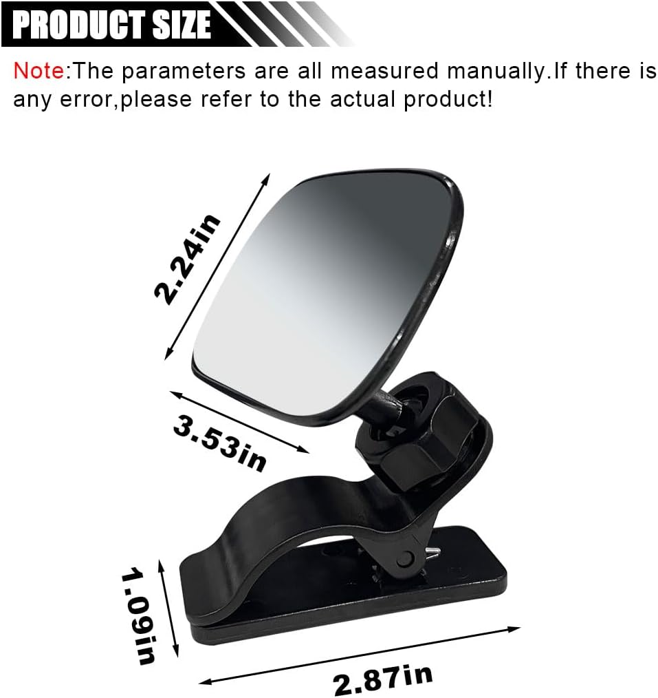 Car Mirror for Baby, Adjustable Back Seat Baby Mirror, Facing Toddler Rearview Mirror, Wide Angle Convex Mirror, Clip-on, for Viewing Rear Passengers