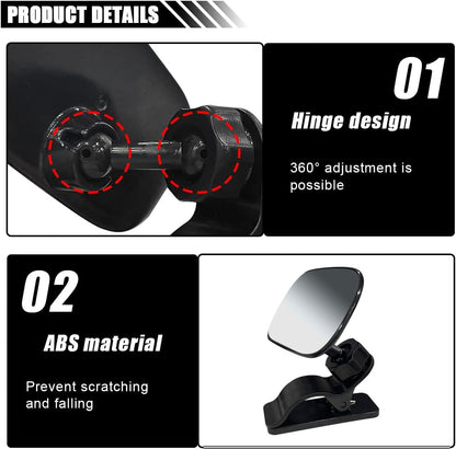 Car Mirror for Baby, Adjustable Back Seat Baby Mirror, Facing Toddler Rearview Mirror, Wide Angle Convex Mirror, Clip-on, for Viewing Rear Passengers