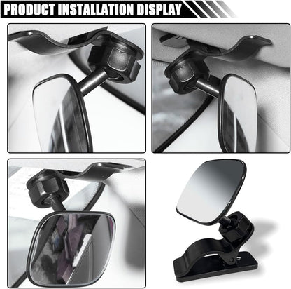Car Mirror for Baby, Adjustable Back Seat Baby Mirror, Facing Toddler Rearview Mirror, Wide Angle Convex Mirror, Clip-on, for Viewing Rear Passengers