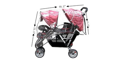 Weather Shield Double Popular for Swivel Wheel Stroller Universal Size Baby Rain Cover/Wind Shield Deal (Black)