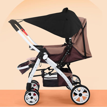 UPF 50+ Baby Stroller Sun Shade UV Sun Protection Extension Cover with See Through Waterproof Breathable Pushchair Blackout Rain Cover Shield Canopy for Pram Stroller Accessory Easy Install