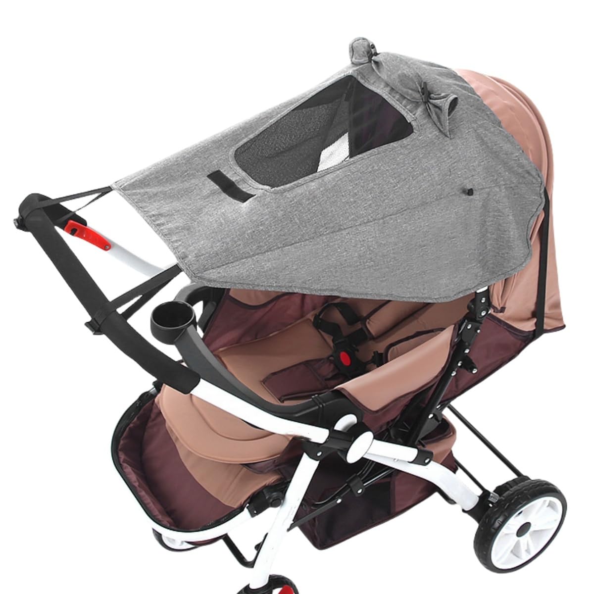 UPF 50+ Baby Stroller Sun Shade UV Sun Protection Extension Cover with See Through Waterproof Breathable Pushchair Blackout Rain Cover Shield Canopy for Pram Stroller Accessory Easy Install