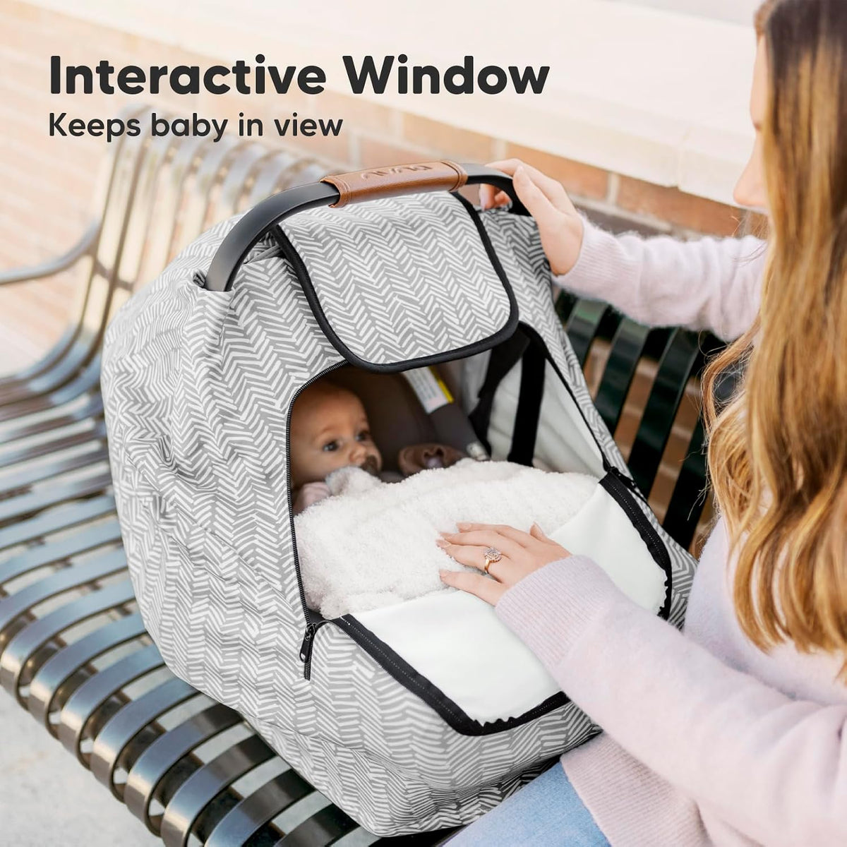 Portable Diaper Changing Pad and Car Seat Cover for Babies - Waterproof Foldable Baby Changing Mat - Baby Car Seat Canopy for Spring, Autumn, Winter