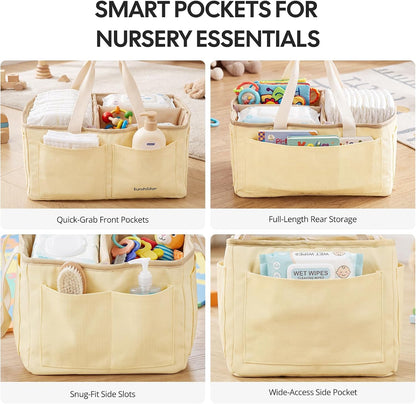 Large Canvas Baby Diaper Caddy Organizer - Gray