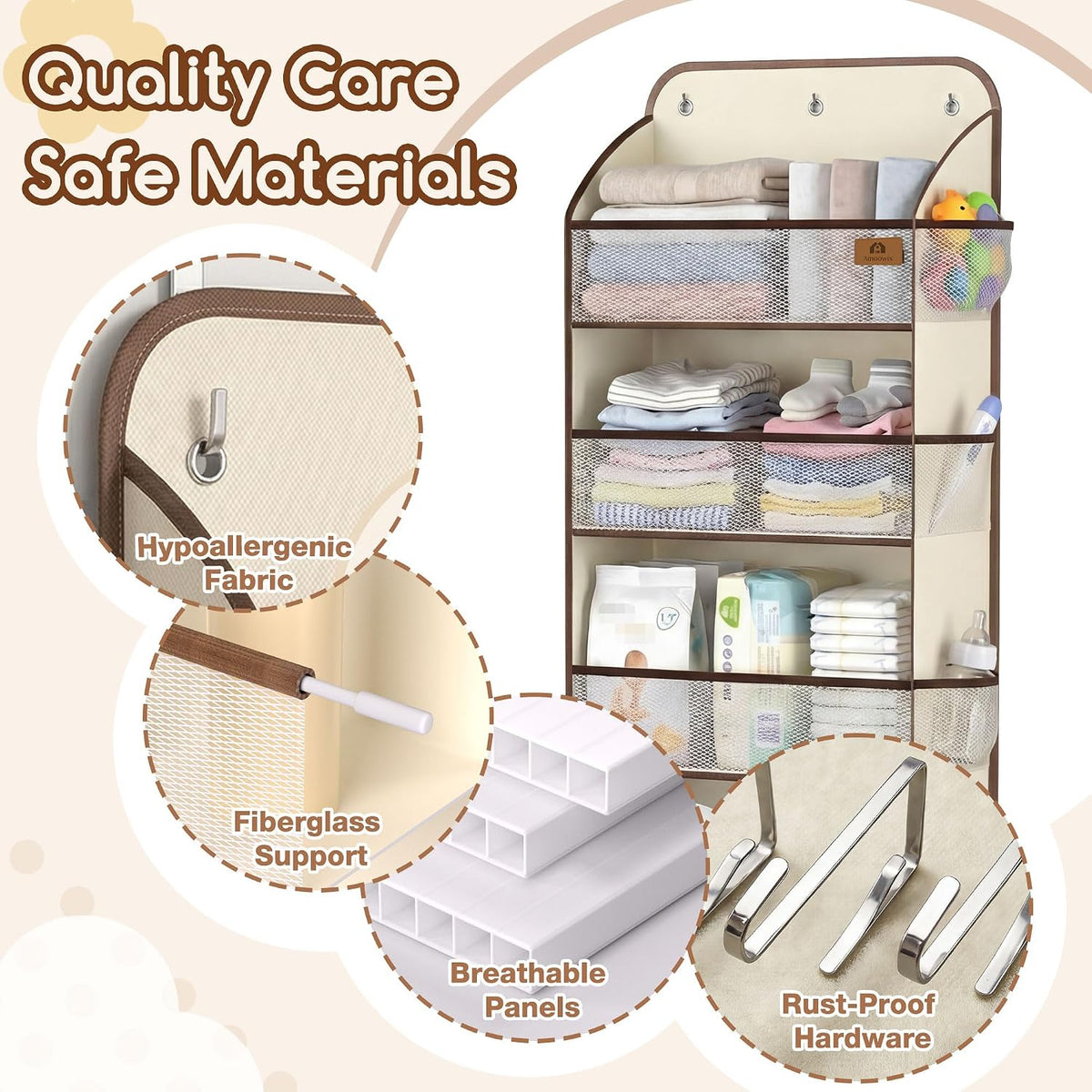 Baby Nursery Over The Door Organizer, 10 Pocket Hanging Storage