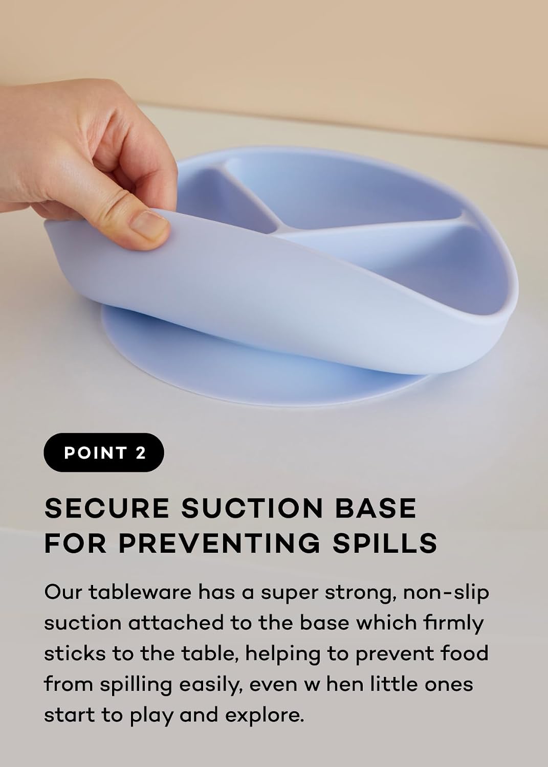EASYFEED Silicone Plate with Lid (1-4Y) 3-Divided Suction Plate Baby Led Weaning Supplies Training Baby Utensils Feeding Supplies (Lemon Yellow)