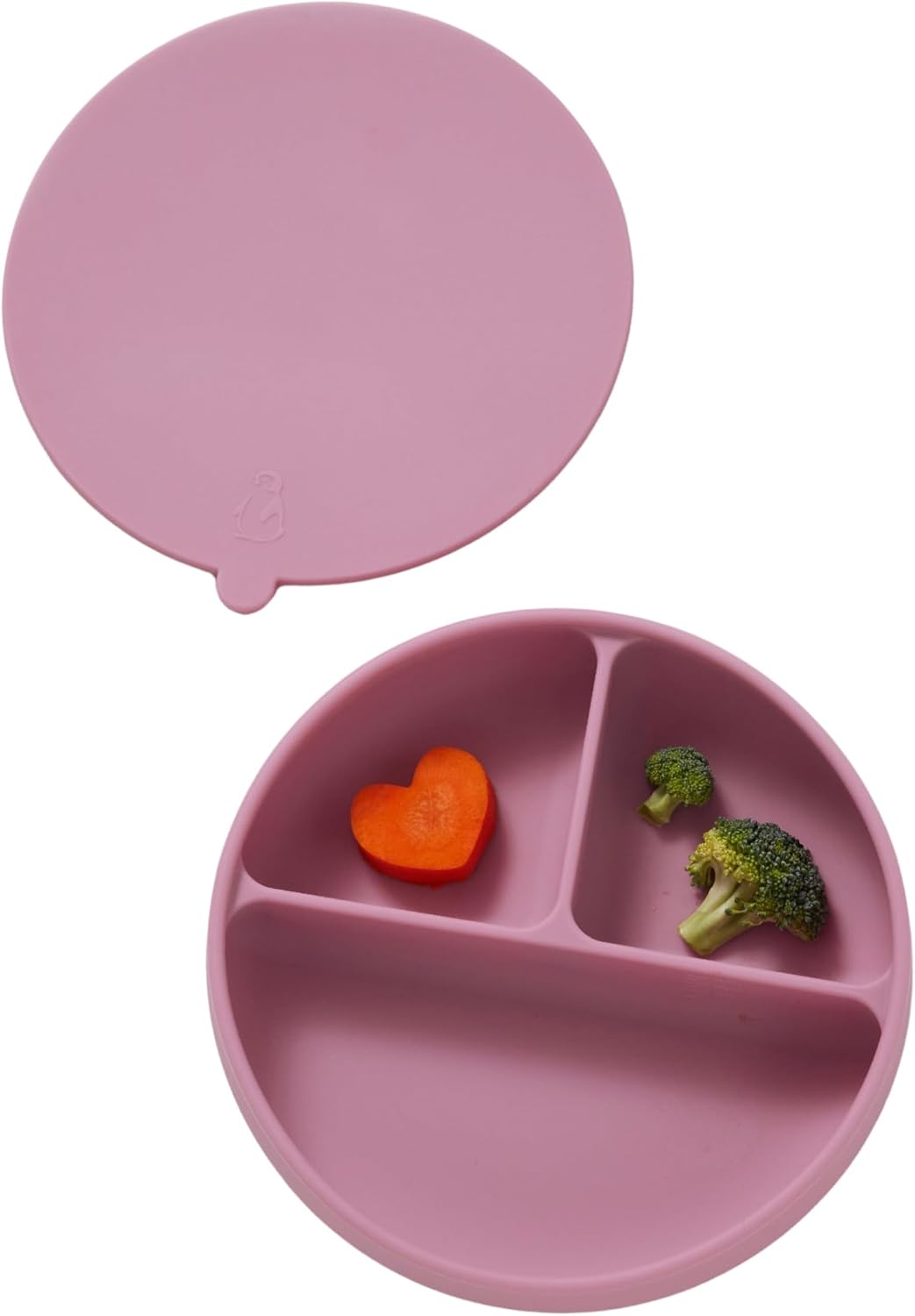 EASYFEED Silicone Plate with Lid (1-4Y) 3-Divided Suction Plate Baby Led Weaning Supplies Training Baby Utensils Feeding Supplies (Lemon Yellow)