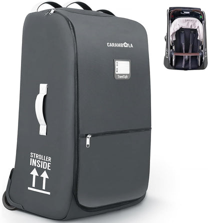 Stroller Bag for Airplane,Travel Bag - Compatible with UPPAbaby Vista/V1 V2 V3, Cruz/V1 V2 V3 |Rolling Wheel Bag with Storage Pocket, Waterproof, Rolling Wheels, Multiple Handles | Grey